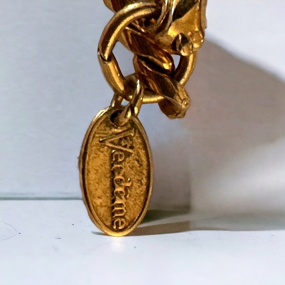 Vintage Vendome Signed Chunky Chain Necklace Gold Tone 13 inches - Picture 2 of 4